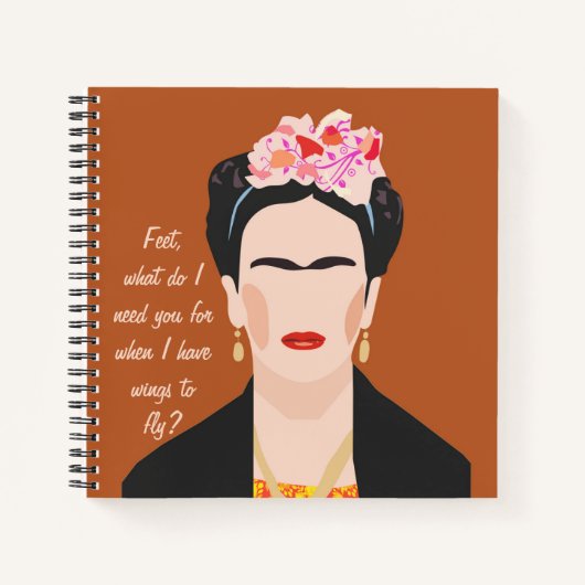 Modern Frida Kahlo Quote Portrait Stilvolle Kunstw Notizblock (Vorderseite)