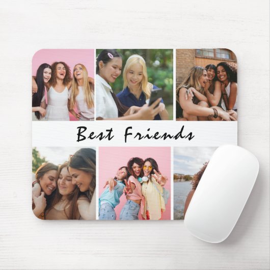 Modern Friend Collage Photos Simple Mousepad (Mit Mouse)