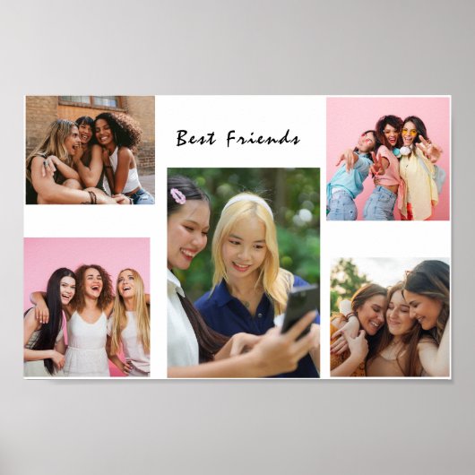 Modern Friend Collage Photos Simple Poster (Vorne)