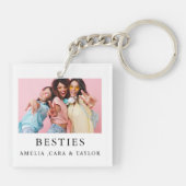 Modern Friend Collage Photos Simple Schlüsselanhänger (Rückseite)