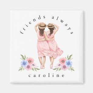 Modern Friends immer Girls Hats Name Magnet