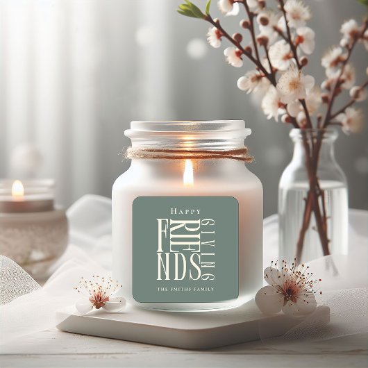 Modern Friendsgiving Fall Elegante Quadratischer Aufkleber