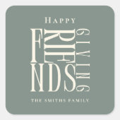 Modern Friendsgiving Fall Elegante Quadratischer Aufkleber (Vorderseite)