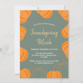 Modern Friendsgiving Potluck Pumpkin Sage Einladung (Vorderseite)