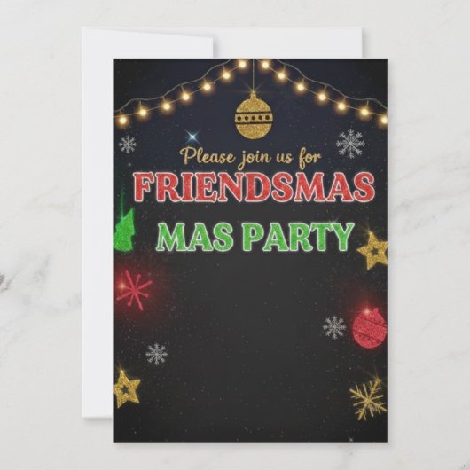 Modern Friendsmas Holiday Party Invitation Einladung (Rückseite)