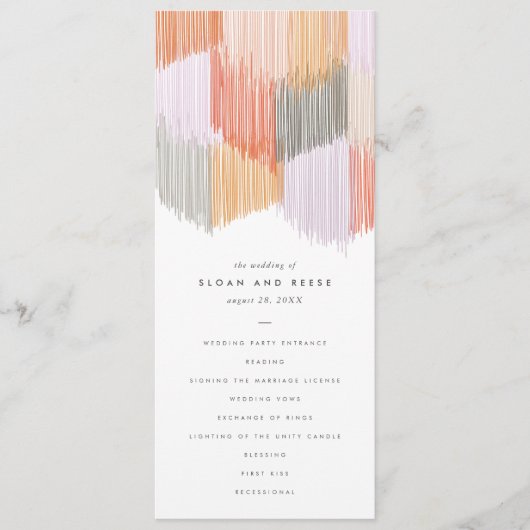 Modern Fringe Wedding Program Card Programm (Vorderseite)