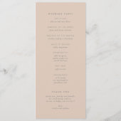 Modern Fringe Wedding Program Card Programm (Rückseite)