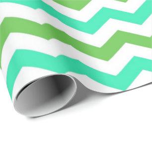 Modern, frisch, trendig grün, weiß Chevron Geschenkpapier