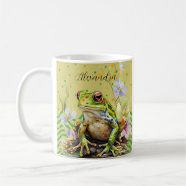 Modern Frog Watercolor Fun Joke Kaffeetasse