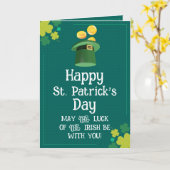 Modern Frohe St. Patrick's Day - Irischer Segen Karte (Gelbe Blume)