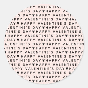 Modern Frohe Valentinstag Runder Aufkleber