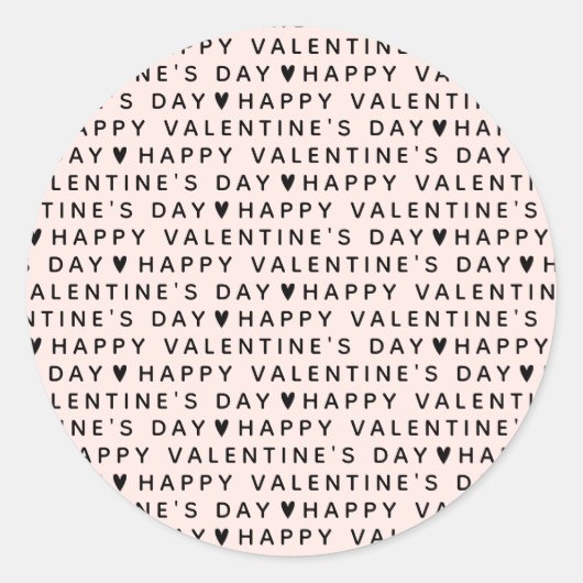 Modern Frohe Valentinstag Runder Aufkleber (Vorderseite)