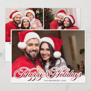 Modern Frohe Weihnachten 3 FOTO Grußkarte