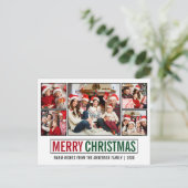 Modern Frohe Weihnachten 5 Foto Postkarte (Stehend Vorderseite)