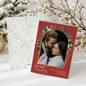 Modern Frohe Weihnachten Grün Roter Gold Arch 1 Fo