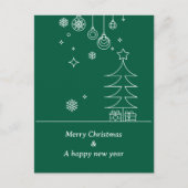 Modern Frohe Weihnachten Grün Weiß (Vorderseite)