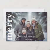 Modern Frohe Weihnachten Minimal 1 Foto Grün Gold (Vorderseite)