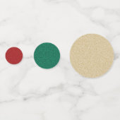 Modern Frohe Weihnachten Red Green Gold Script Konfetti (Rückseiten)