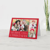 Modern Frohe Weihnachten Rot 4 Foto (Vorderseite)