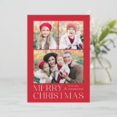Modern Frohe Weihnachten Rot 7 Foto Collage (Stehend Vorderseite)