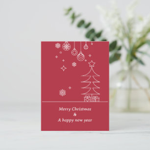 Modern Frohe Weihnachten Rot Weiß