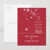 Modern Frohe Weihnachten Rot Weiß (Vorne/Hinten)