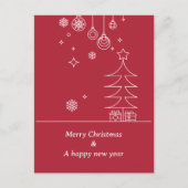 Modern Frohe Weihnachten Rot Weiß (Vorderseite)