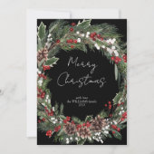 Modern Frohe Weihnachten Roter Berry Botanischer K (Vorderseite)