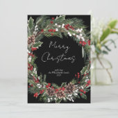 Modern Frohe Weihnachten Roter Berry Botanischer K (Stehend Vorderseite)