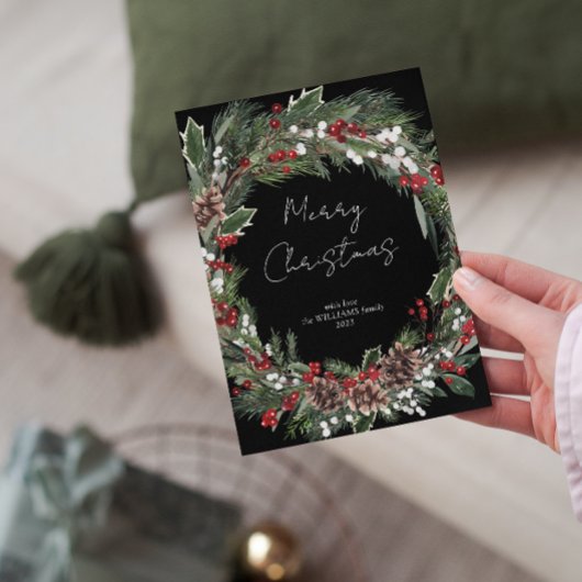 Modern Frohe Weihnachten Roter Berry Botanischer K