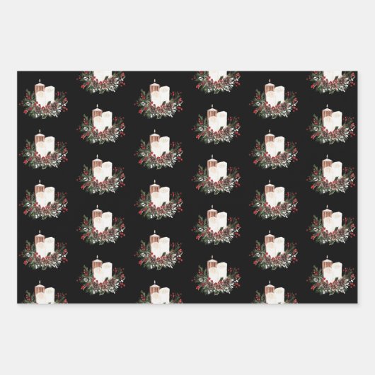 Modern Frohe Weihnachten Roter Berry Botanischer K Geschenkpapier Set (Vorderseite 3)