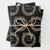 Modern Frohe Weihnachten Roter Berry Botanischer K Geschenkpapier Set (Beispiel)