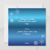 Modern Frohe Weihnachten Snowflake Blau (Rückseite)