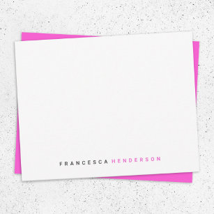 Modern Fuchsia Hot Pink Feminine Girly Stilvoll Mitteilungskarte