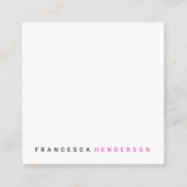 Modern Fuchsia Hot Pink Feminine Girly Stilvoll Quadratische Visitenkarte (Vorderseite)
