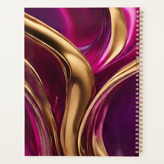 Modern- Fuchsia Lila und Gold- Planer (Rückseite)