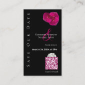 Modern Fuchsia Orchids-Save the Date QR-Code- Visitenkarte (Vorderseite)