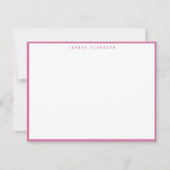 Modern Fuchsia Pink Border Note Card Einladung (Vorderseite)