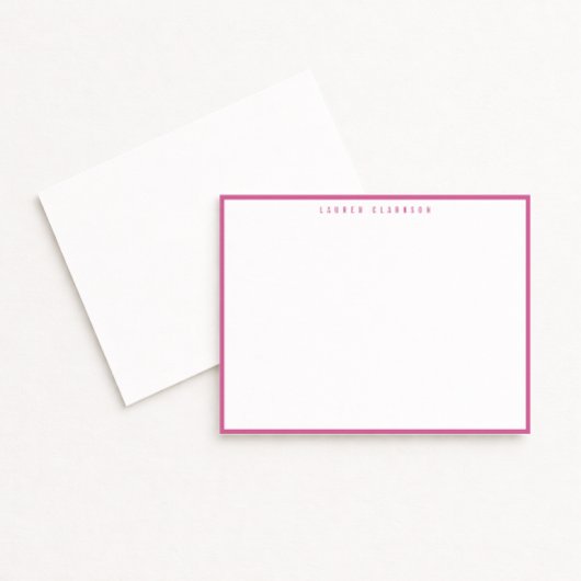 Modern Fuchsia Pink Border Note Card Einladung