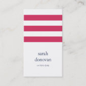 Modern Fuchsia Stripe Visitenkarte (Vorderseite)