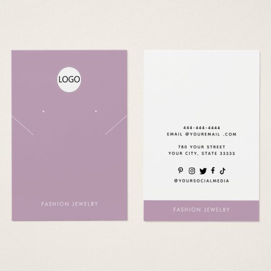 Modern Fügen Sie Ihr Logo Necklass Earring Display (Vorne & Hinten)