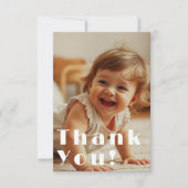 Modern Full Foto Overlay Kindergeburtstag Dankeskarte (Vorderseite)