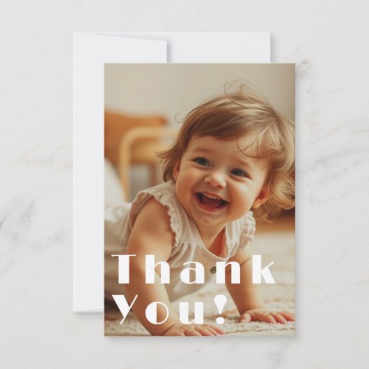 Modern Full Foto Overlay Kindergeburtstag Dankeskarte (Vorderseite)