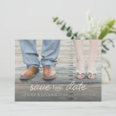 Modern Full Foto Save the Date Card (Stehend Vorderseite)