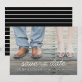 Modern Full Foto Save the Date Card (Vorne/Hinten)