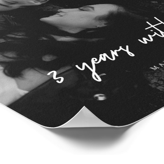 Modern Full Foto Wedding 3rd Anniversary Couple Poster (Ecke)