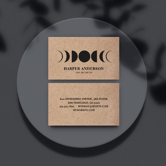 Modern Full Moon Yoga Instructor Beruflich Visitenkarte