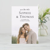 Modern Full Photo Double-Sided Save the Date (Stehend Vorderseite)