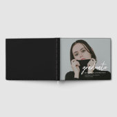 Modern Full Photo Script Custom Graduation Party Gästebuch (Voll)