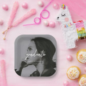 Modern Full Photo Script Custom Graduation Party Pappteller (Party)